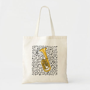 Tenor Horn Musical Notes Brass Music Teacher Tote Bag