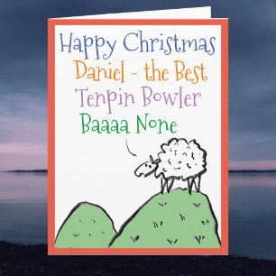 Tenpin Bowler Happy Christmas Card