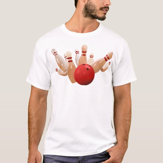 Tenpin Bowling Strike. T-Shirt (Front)