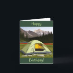 Tent Camping Birthday Card<br><div class="desc">This birthday card features a wilderness tent camping scene. Great for anyone who loves the outdoors.</div>