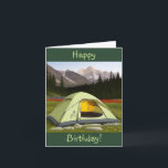 Tent Camping Birthday Card<br><div class="desc">This birthday card features a wilderness tent camping scene. Great for anyone who loves the outdoors.</div>