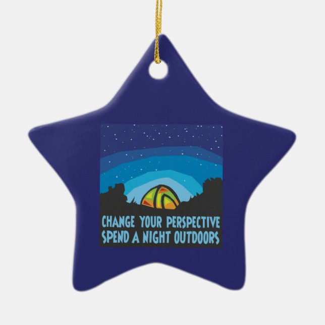 Tent Camping Ceramic Tree Decoration (Front)