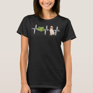 Tent Camping Clumber Spaniel Heartbeat Dog T-Shirt