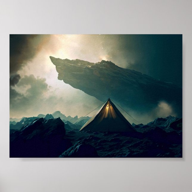Tent Camping in Deep Space Poster (Front)