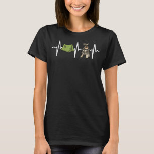 Tent Camping Miniature Schnauzer Heartbeat Dog T-Shirt