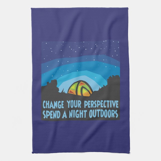 Tent Camping Tea Towel (Vertical)