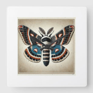 Tent Caterpillar Moth 130924IREF202 - Watercolor Square Wall Clock