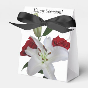 Tent Favour Boxes Red Roses White Lily Any
