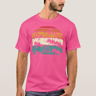 Tent Mountain Sunset Camping Retro Nature Men Wome T-Shirt