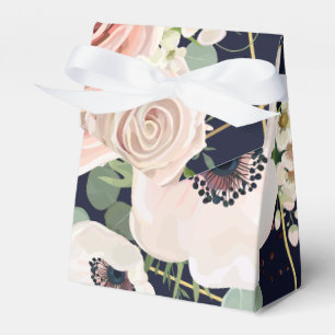 Tent Paper Favour Box Geometric Garden Rose Navy
