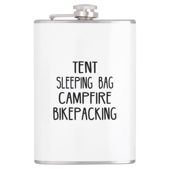 Tent Sleeping Bag Campfire Bikepacking Hip Flask (Front)