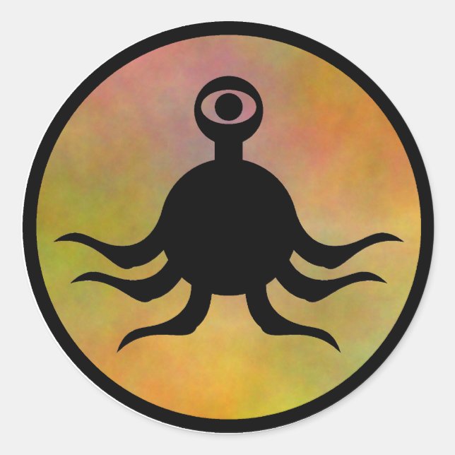 Tentacle Monster Hazard Classic Round Sticker (Front)