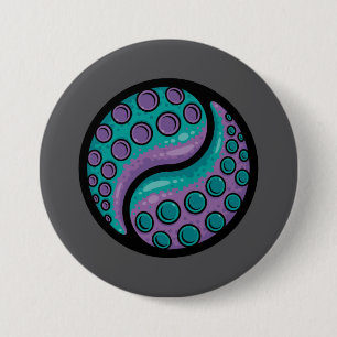 Tentacle Yin Yang 7.5 Cm Round Badge