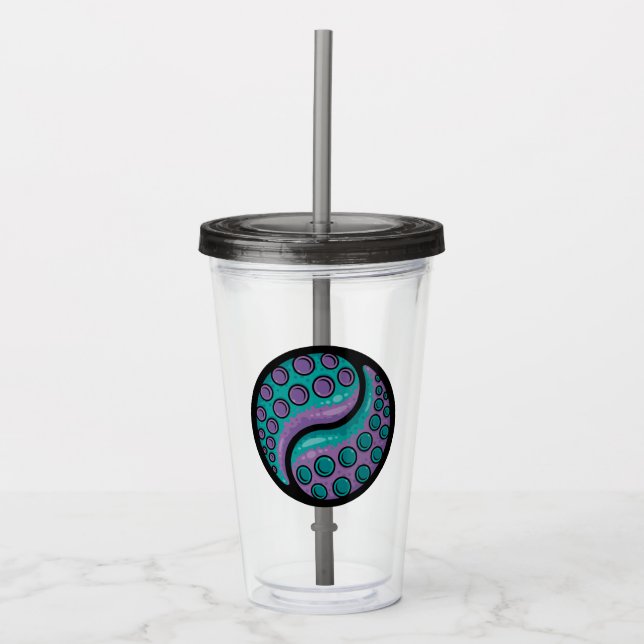 Tentacle Yin Yang Acrylic Tumbler (Front)