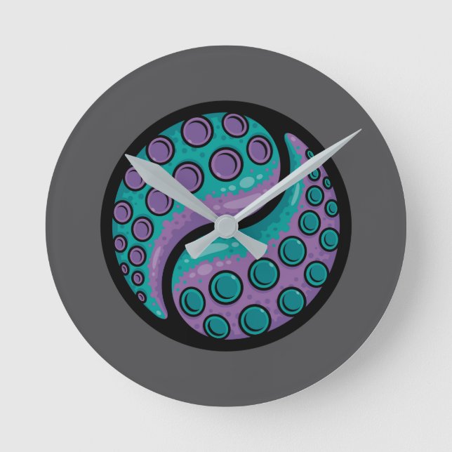 Tentacle Yin Yang Round Clock (Front)
