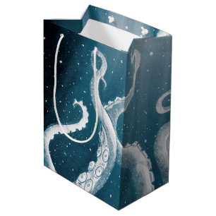 Tentacles Galaxy Blue Moon Rays Medium Gift Bag