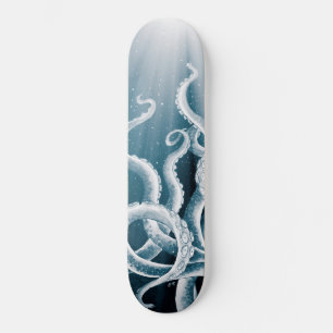 Tentacles Galaxy Blue Moon Rays Skateboard
