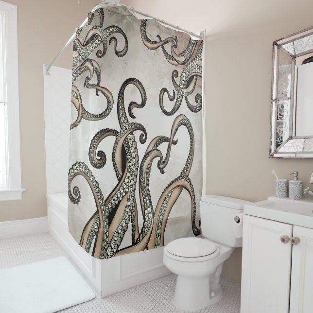 Tentacles Kraken Sea Monster Shower Curtain (In Situ)