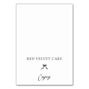 Tented Food Label Wedding Buffet Black Coquette Table Number