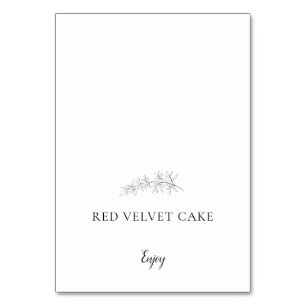 Tented Food Label Wedding Buffet Botanical Table Number