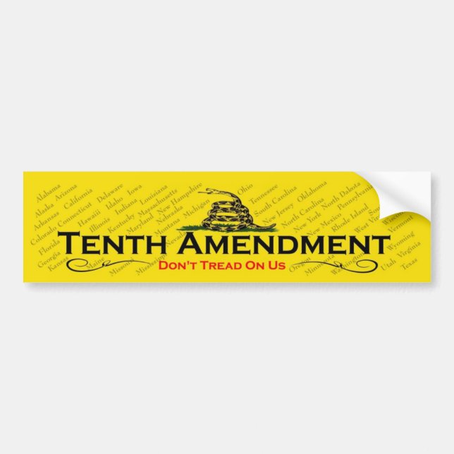 Tenth Amendment Bumper Sticker (Front)