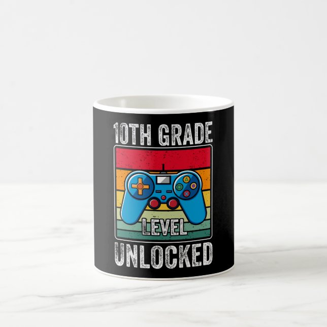 Tenth Grade Level Unlocked Video Game Student Gift Coffee Mug (Center)