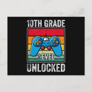 Tenth Grade Level Unlocked Video Game Student Gift Postcard