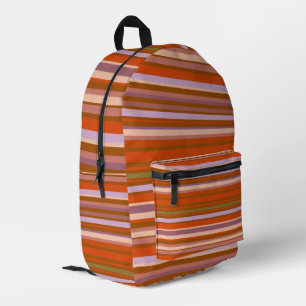 Tenuos Varicolored Fashionable Horizontal Lines Printed Backpack