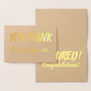 Tenure Congratulations Gold Foil Brush You Think Foil Card