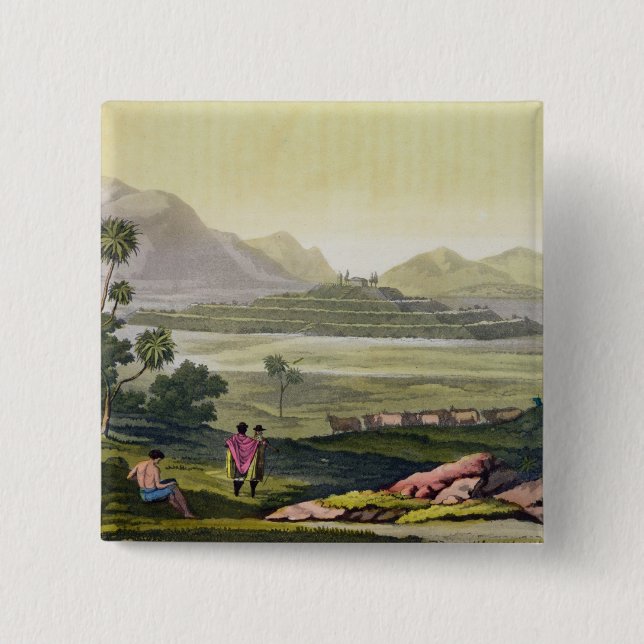 Teocalli, the Great Temple at Tenochtitlan, Mexico 15 Cm Square Badge (Front)