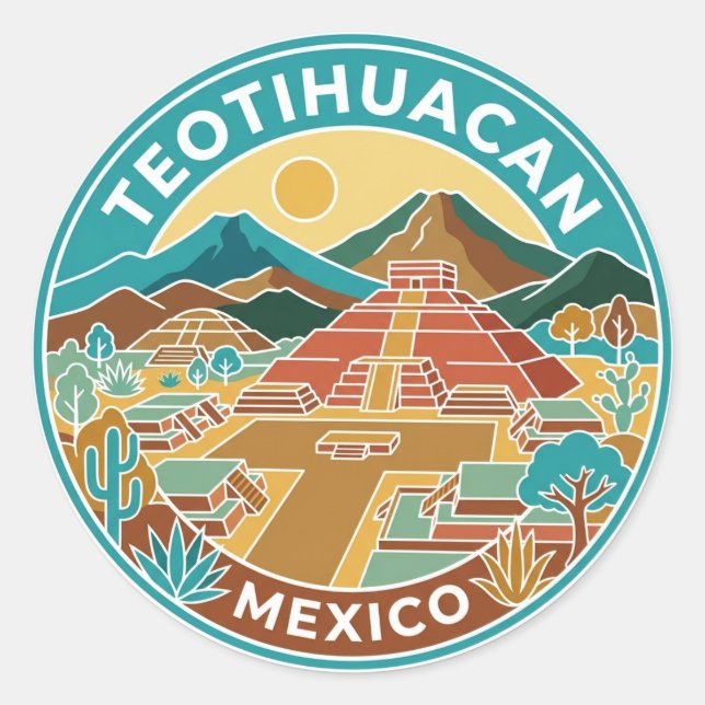 Teotihuacan Mexico Classic Round Sticker (Front)