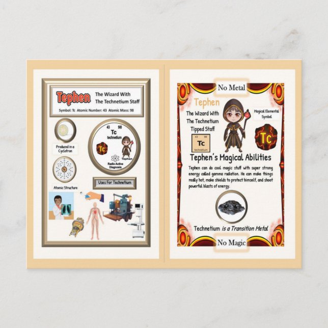 Tephen Wizard - Technetium Element Postcard (Front)