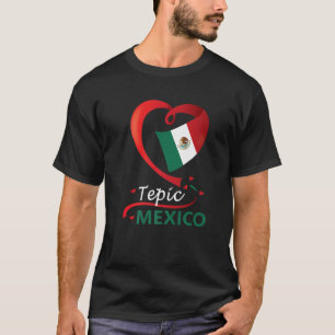 Tepic Nayarit Mexico Heart Flag Mexicana Corazon M T-Shirt