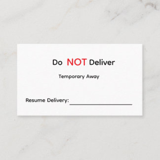 Teporary Away Card