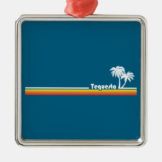 Tequesta Florida Metal Tree Decoration (Front)