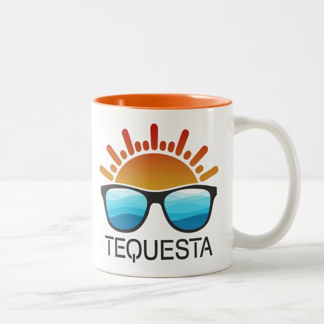 Tequesta Florida Sunglasses Two-Tone Coffee Mug (Right)