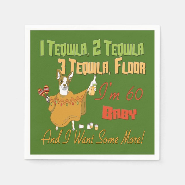 Tequila 60th Birthday Party Collection Napkin (Front)