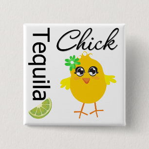 Tequila Chick 15 Cm Square Badge