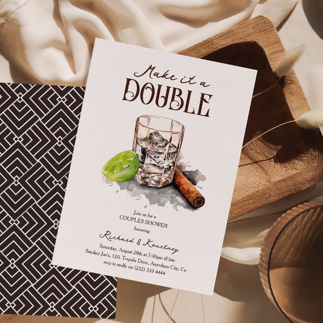 Tequila & Cigar Couples Shower Invitation (Creator Uploaded)