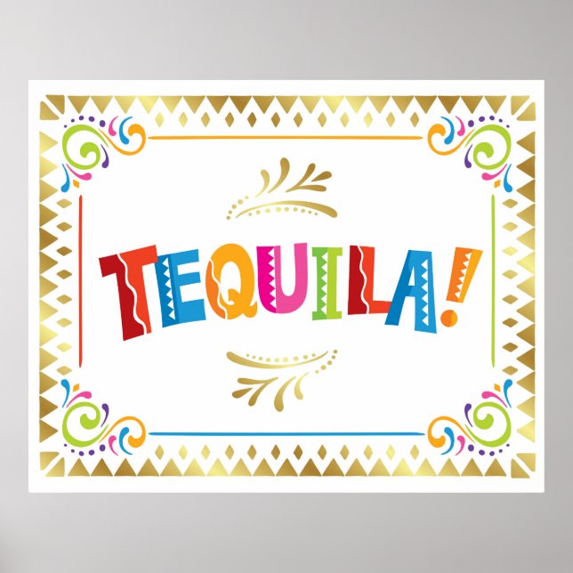 TEQUILA! Fiesta Party Sign Print (Front)