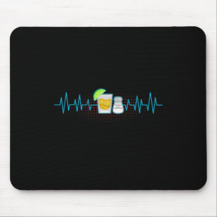 Tequila Lime Salt Heartbeat Funny Cinco De Mayo Fi Mouse Pad
