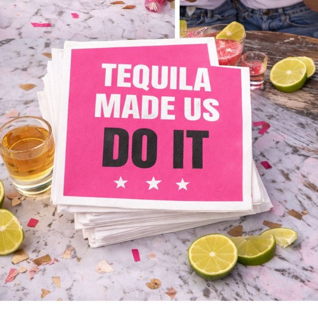Tequila Made Us Do It | Bride Squad Drinking Napkin (Creator Uploaded)