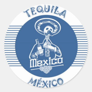TEQUILA MÉXICO BLUE CLASSIC ROUND STICKER