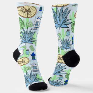 Tequila Sombreros and Cacti Patterned Socks