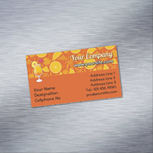 Tequila sunrise A glass of tequila sunrise cocktai Magnetic Business Card