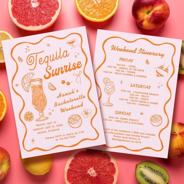 Tequila Sunrise Bachelorette Invitation (Creator Uploaded)