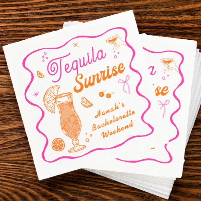 Tequila Sunrise Bachelorette  Napkin (Creator Uploaded)