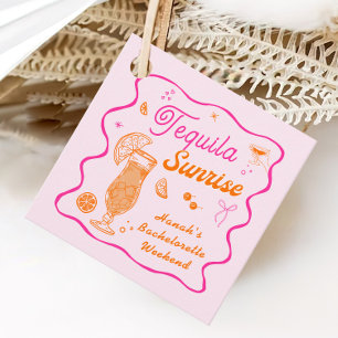 Tequila Sunrise Bachelorette Party Favour Tags