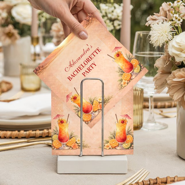 Tequila Sunrise Beach Getaway Bachelorette Party Napkin (Creator Uploaded)
