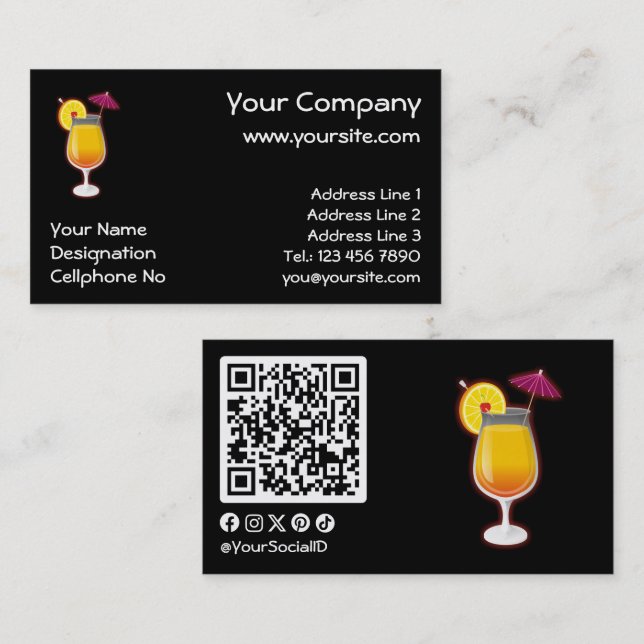Tequila sunrise business card (Front/Back)